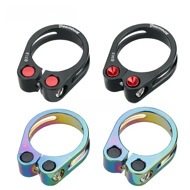 AliExpress DEEMOUNT Road Bike Seatpost Clamp 31.8/34.9mm CNC Anodized Seat tube lock ring clasp Fixing Ring Perforated Dual Nuts Weight Fastener