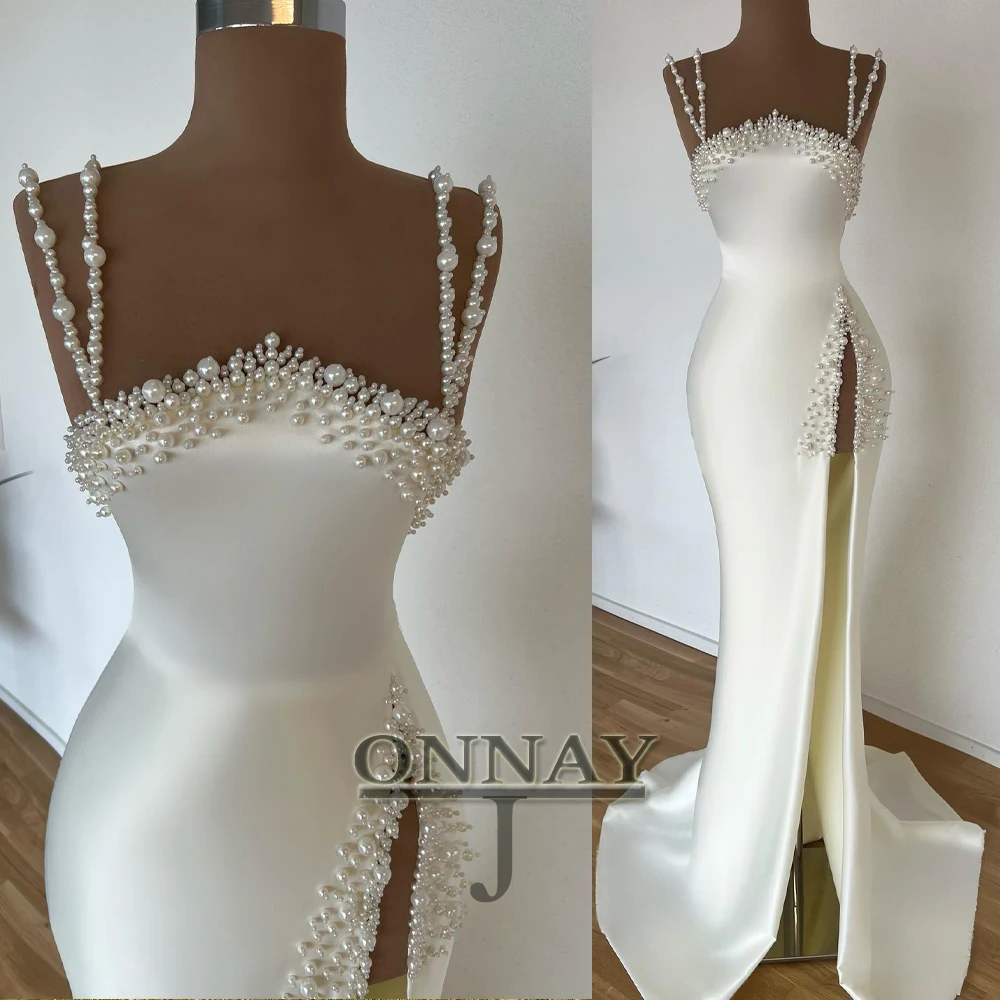 

Роскошные платья для выпускного вечера Русалка Саин по индивидуальному заказу с жемчугом и разрезом для женщин, Саудовская Аравия, гала-концерт, вечернее платье на заказ, Vestidos De Fiesta