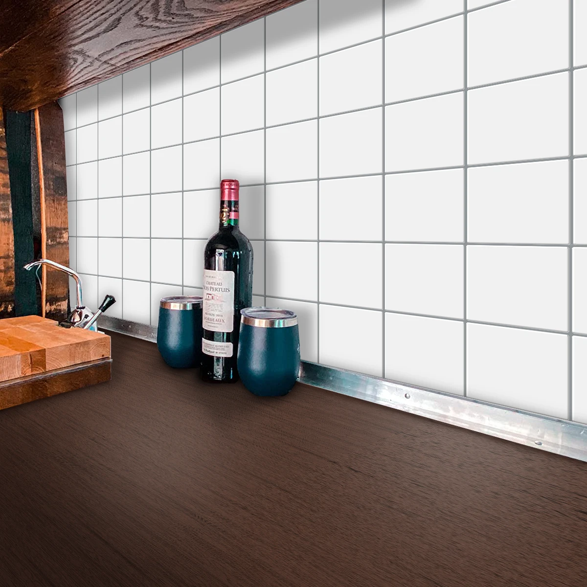 10pcs 3D Grid Version Peel And Stick Tile Thickened Square Waterproof 3D Kitchen Bathroom Wall Decals for Home Decoration