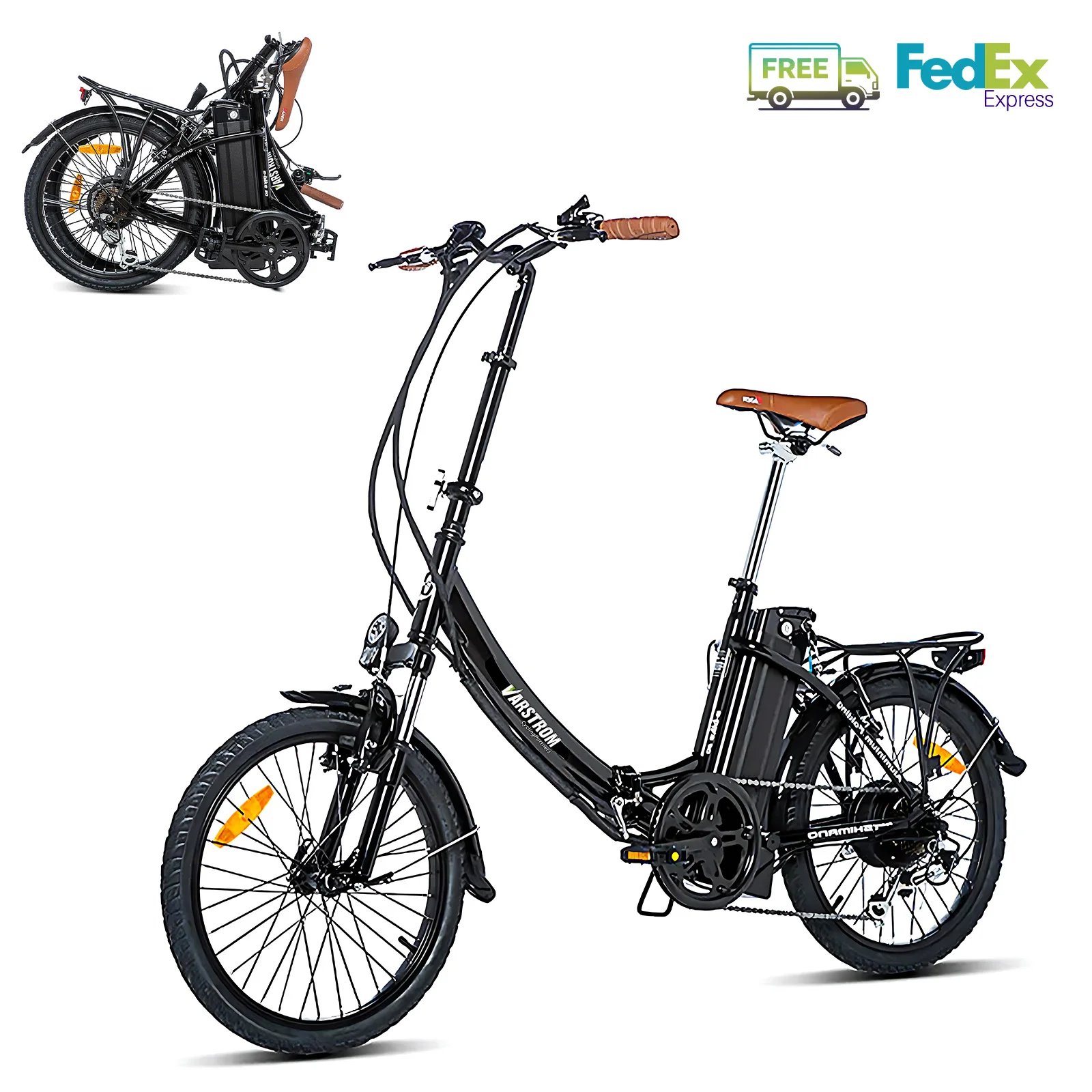[EU Direct ] Varstrom Faltbares E-Bike 250W Nabenmotor 36V 16Ah 576Wh Konformität Elektrofahrrad 20" 26" 28" Reifen Federungsgabel 100KM Langstrecken Reichweite 7-Gang-Schaltung Stadt und Outdoor