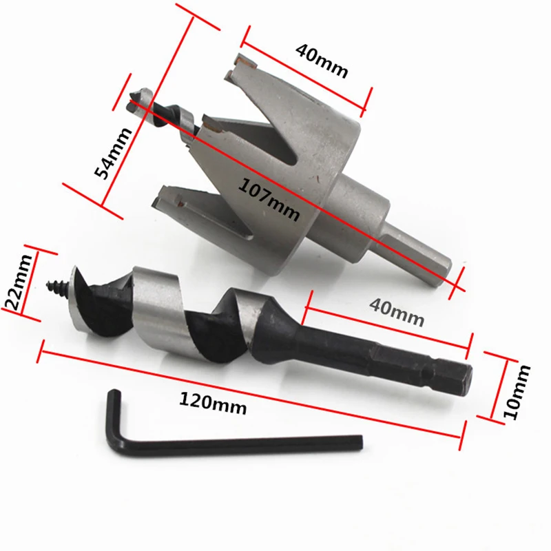 Woodworking Bulat Pintu Kunci Lubang Melihat 4/5/6 Cakar Set Bor Bit Biasa Paduan Meng-upgrade Bahan untuk Pengeboran Bahan Kayu