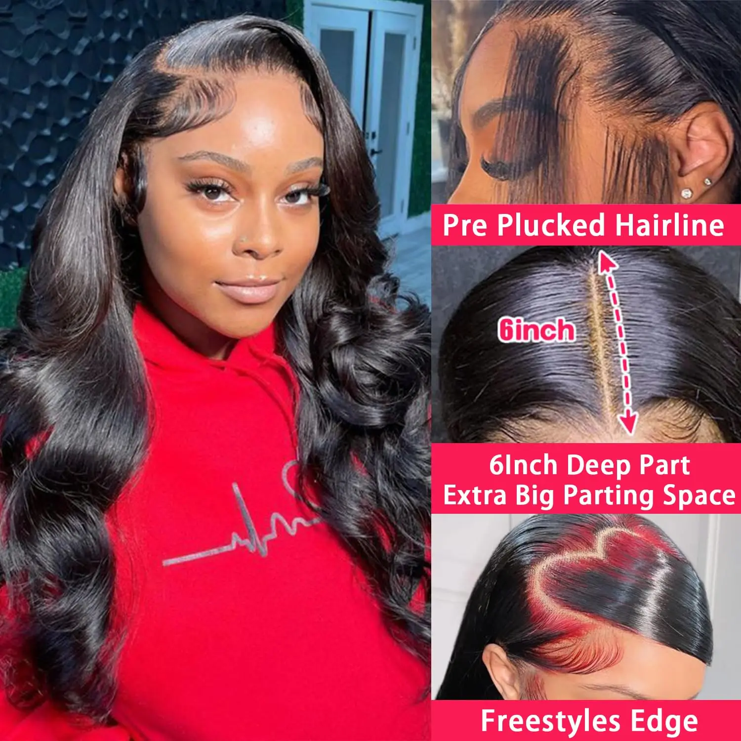 Body Wave Lace Front Pruiken Menselijk Haar Pre Geplukt 13x6hd Lace Frontale Pruiken 200 Dichtheid Hd Transparant Kant Met Babyhaar 38 Inch