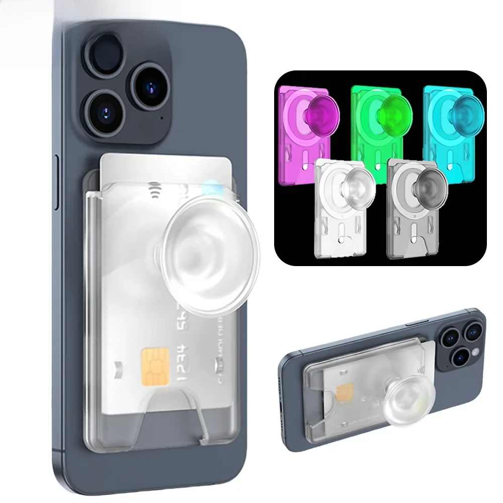Grippopso magnetyczne etui na karty portfel uchwyt na telefon Tok stojak gniazdo etui na karty dla akcesoriów Magsafe dla IPhone Xiaomi itp. — zdjęcie 2