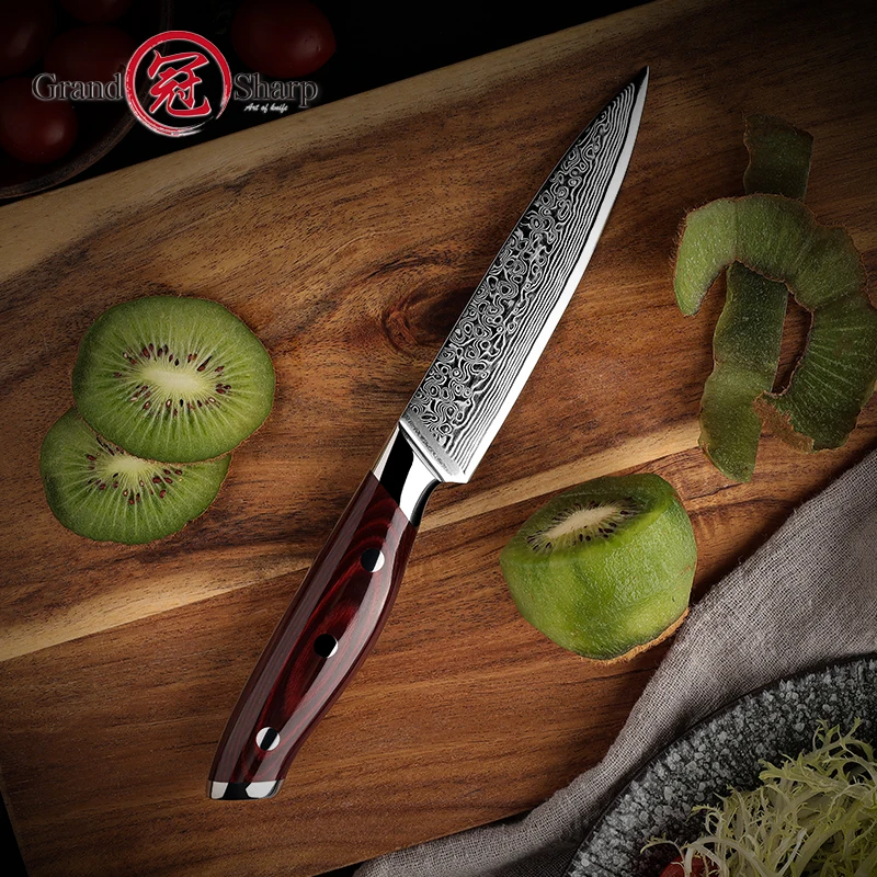 Imagem -03 - Grandsharp Damascus Japanese Utility Knife Cozinhar Ferramentas Chef Faca de Cozinha 67 Camadas Aço Inoxidável