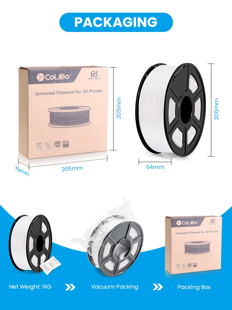 Colido 2 ชิ้น/แพ็ค PETG 3D เครื่องพิมพ์สําหรับ FDM 3D เครื่องพิมพ์ Tangle-ฟรี 3D วัสดุการพิมพ์ 2 กก.