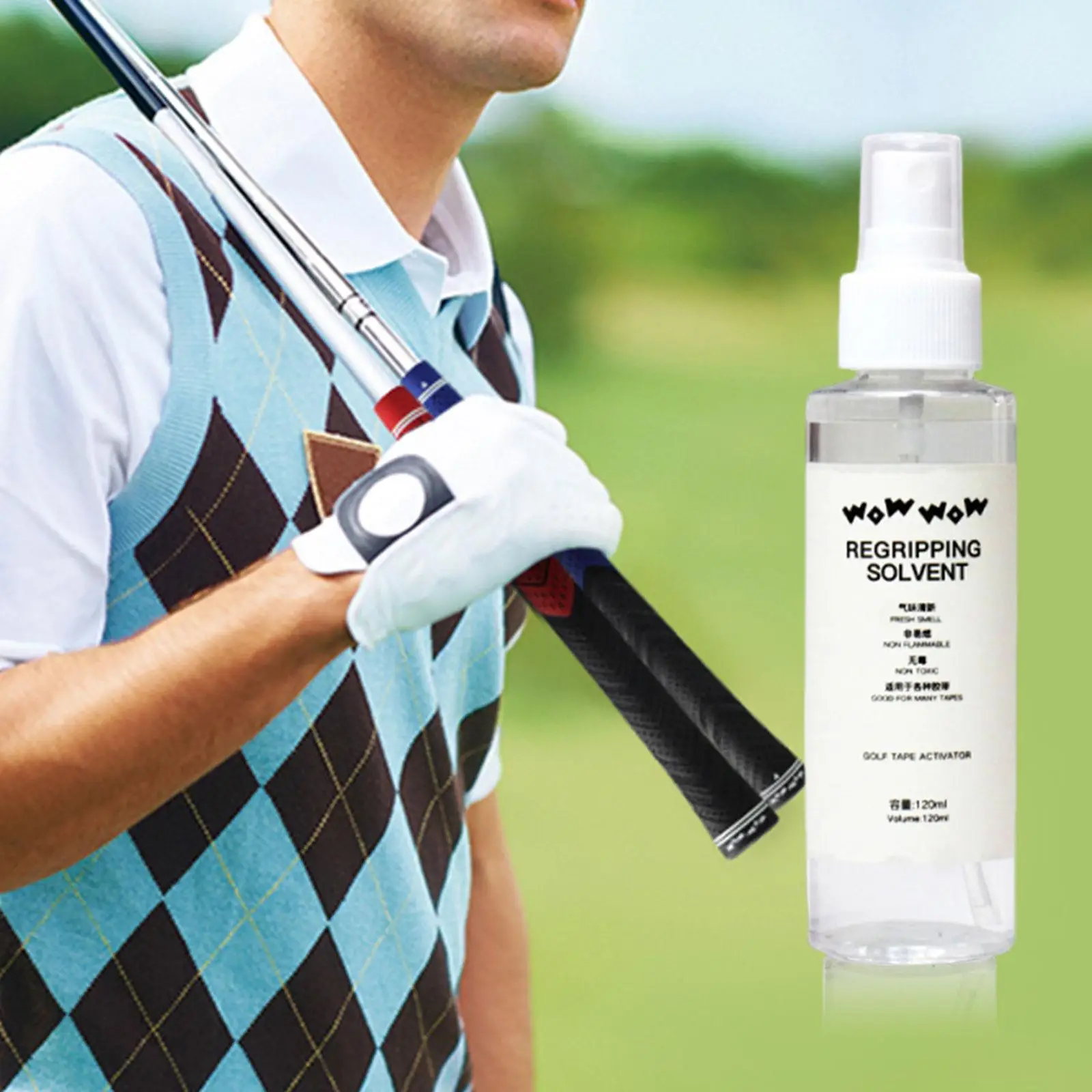

Golf Grip Tape Solvent SHAKE and Spray Accessory Premium Practical Easy Regripping Professional Club Repair for Golf Enthusiasts