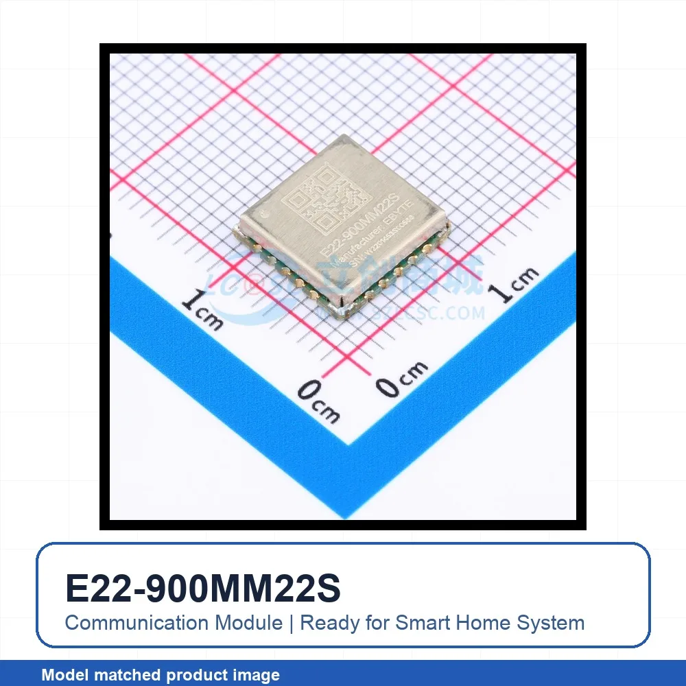 2pcs E22-900MM22S SMD 10x10mm 915MHz 22.3dBm SPI LoRa RF Transceiver Module for Smart Home System