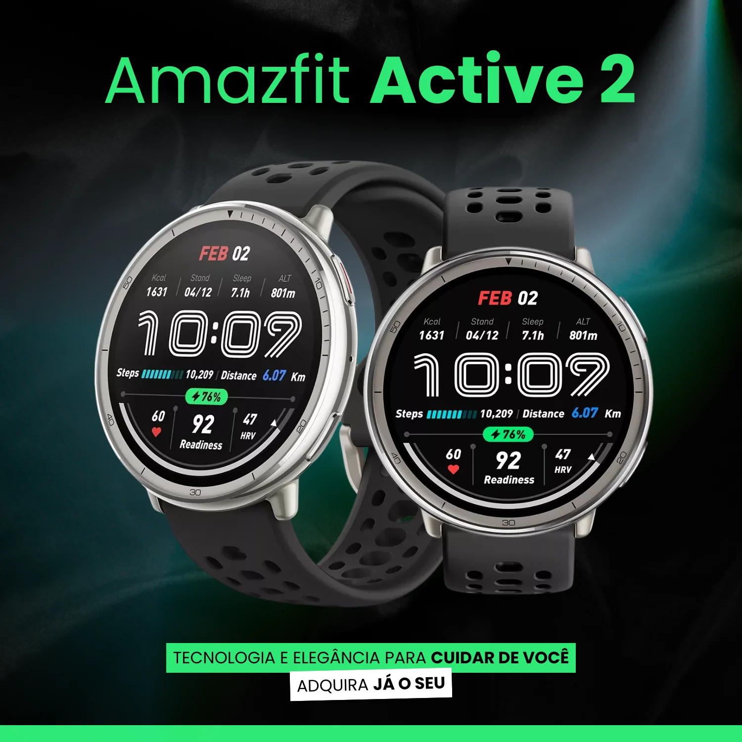 ساعة ذكية Amazfit Active 2 GPS 10 أيام مقاومة للماء لنظام Android Apple iPhone SmartWatch للياقة البدنية #6