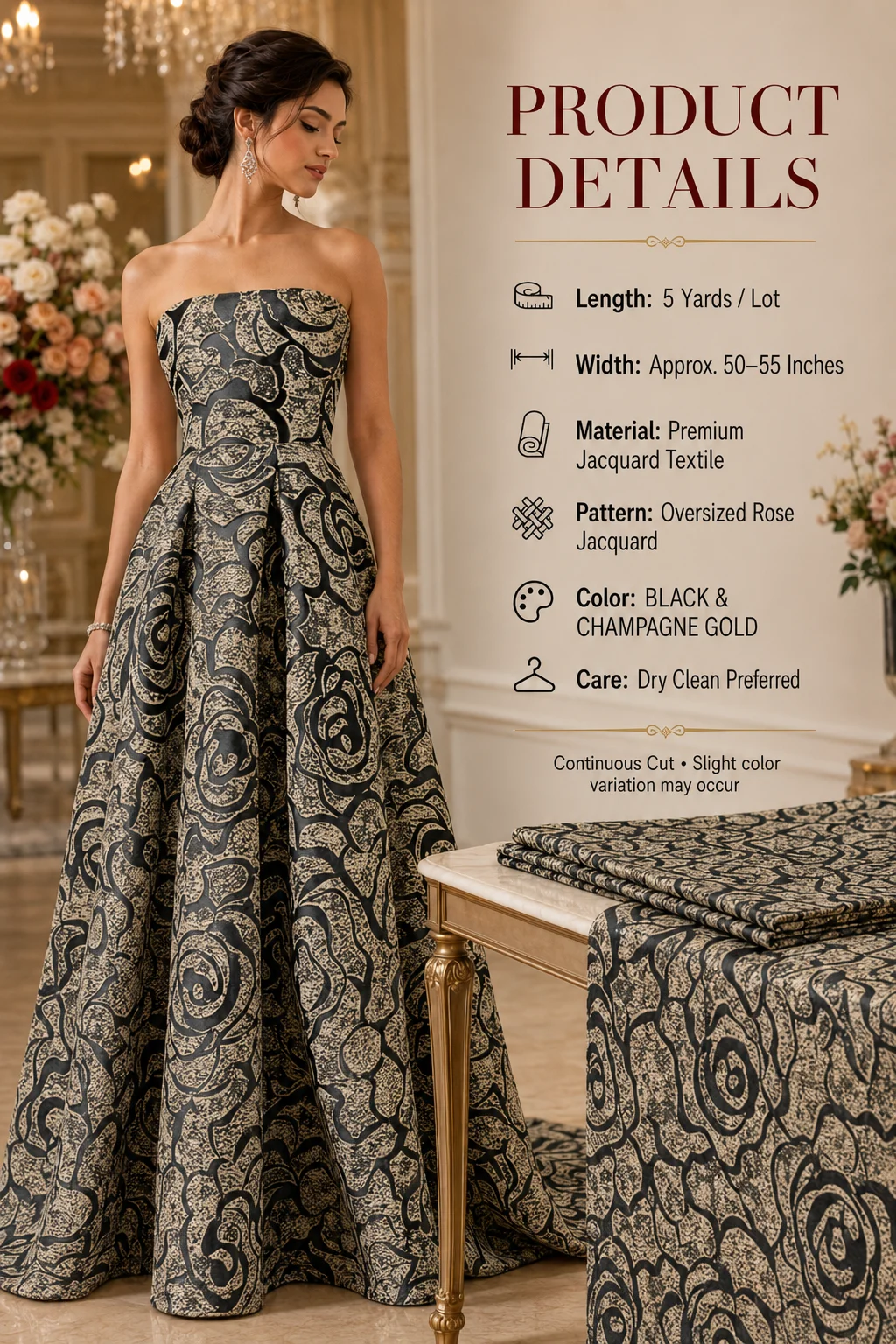 Brocade Jacquard Lace Fabric African Gilded Lace High Quality Damask Lace Fabric Luxury for Women Party Dresses Sew 5Yards 4224