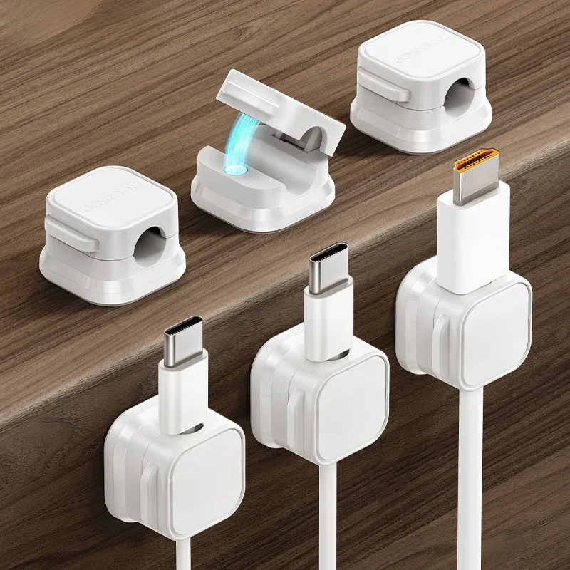 Joyroom 3/6 szt Magnetyczny klips do kabli Uchwyt na kable Samoprzylepny uchwyt na kable Organizer do kabli do domowego biura pod biurkiem — zdjęcie produktu 7