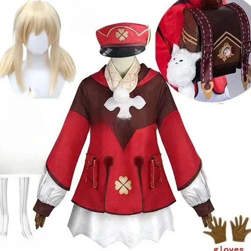 Klee Cosplay Kostuum Klee Outfits Jurk Hoed Pruik Carnaval Comic voor Vrouwen Comic Con - afbeelding 2