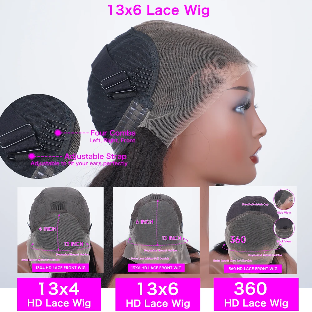 Pelucas delanteras de encaje HD 13x6, peluca de cabello humano, peluca Frontal recta de hueso brasileño, pelucas frontales de encaje 360 13x4 para mujeres negras prearrancadas