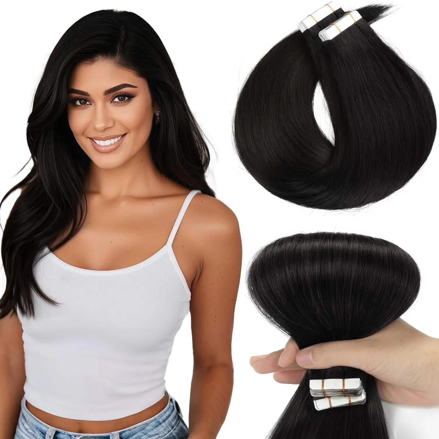 hair-extension-tape-human-hair-100-remy-hair-20pcs-50g-pack-straight-hair-seamless-invisible-skin-hair-extension