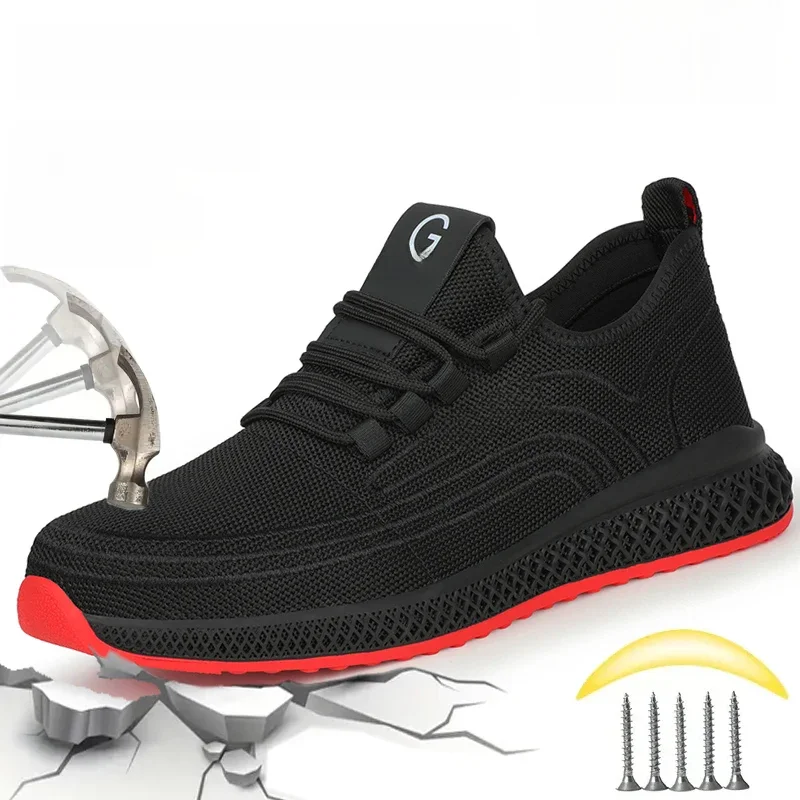 Arbeitssicherheitsschuhe für Herren und Damen, Stahlkappenschuhe, atmungsaktiv, pannensicher, für Herren, Arbeitsschuhe, Stiefel, leichte Sicherheitsschuhe für Herren