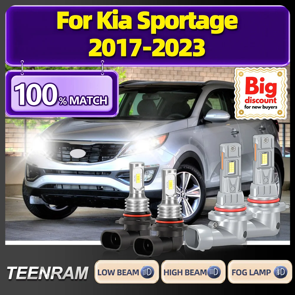 

TEENRAM For Kia Sportage 2017 2018 2019 2020 2021 2022 2023 2PCS Turbo Car LED Headlight Ampoule Headlamp Bulb Canbus No Error
