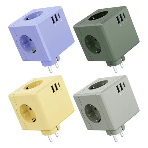 티메코 SF01 SF코팅 큐브 멀티탭 4000W 고용량 USB C타입 포트 SF코팅 디자인 멀티 콘센트