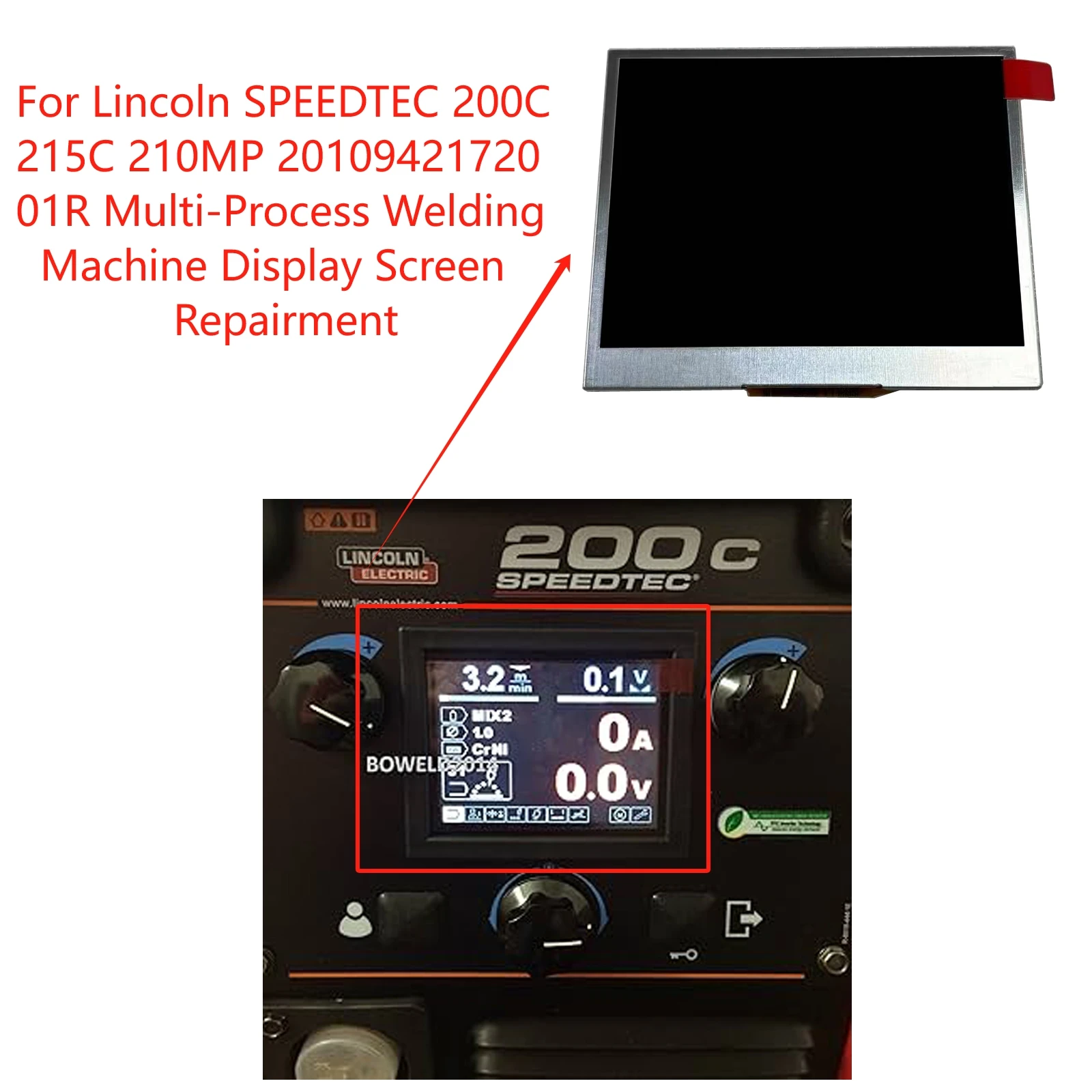 Original LCD Display for Lincoln SPEEDTEC 200C 215C 210MP 2010942172001R Multi-Process Welding Machine Screen Replacement