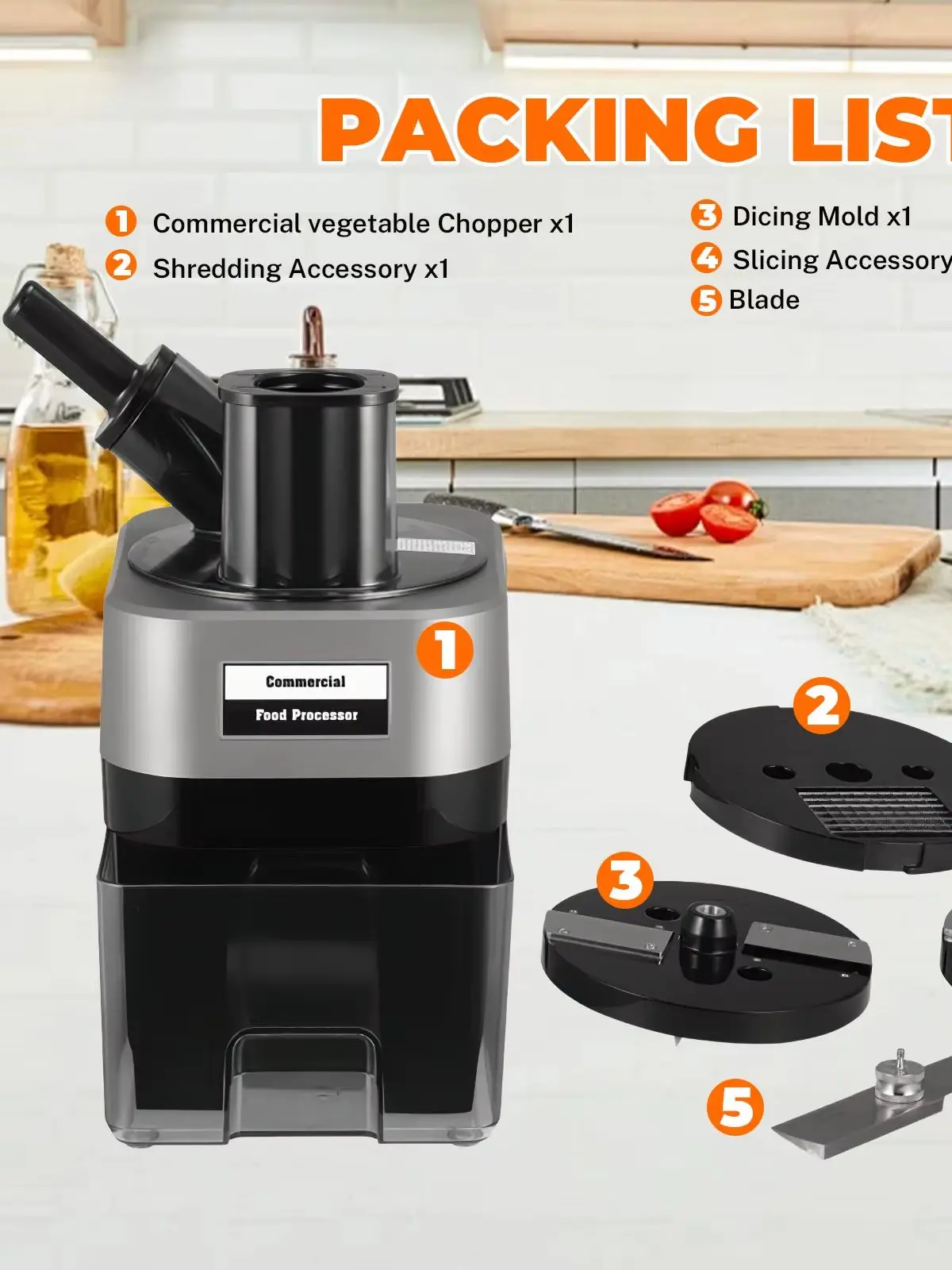 4-in-1 automatische groentesnijmachine: snijdt, schaft, raspt en dobbelsteent groenten snel en gemakkelijk. # 20 - afbeelding 2