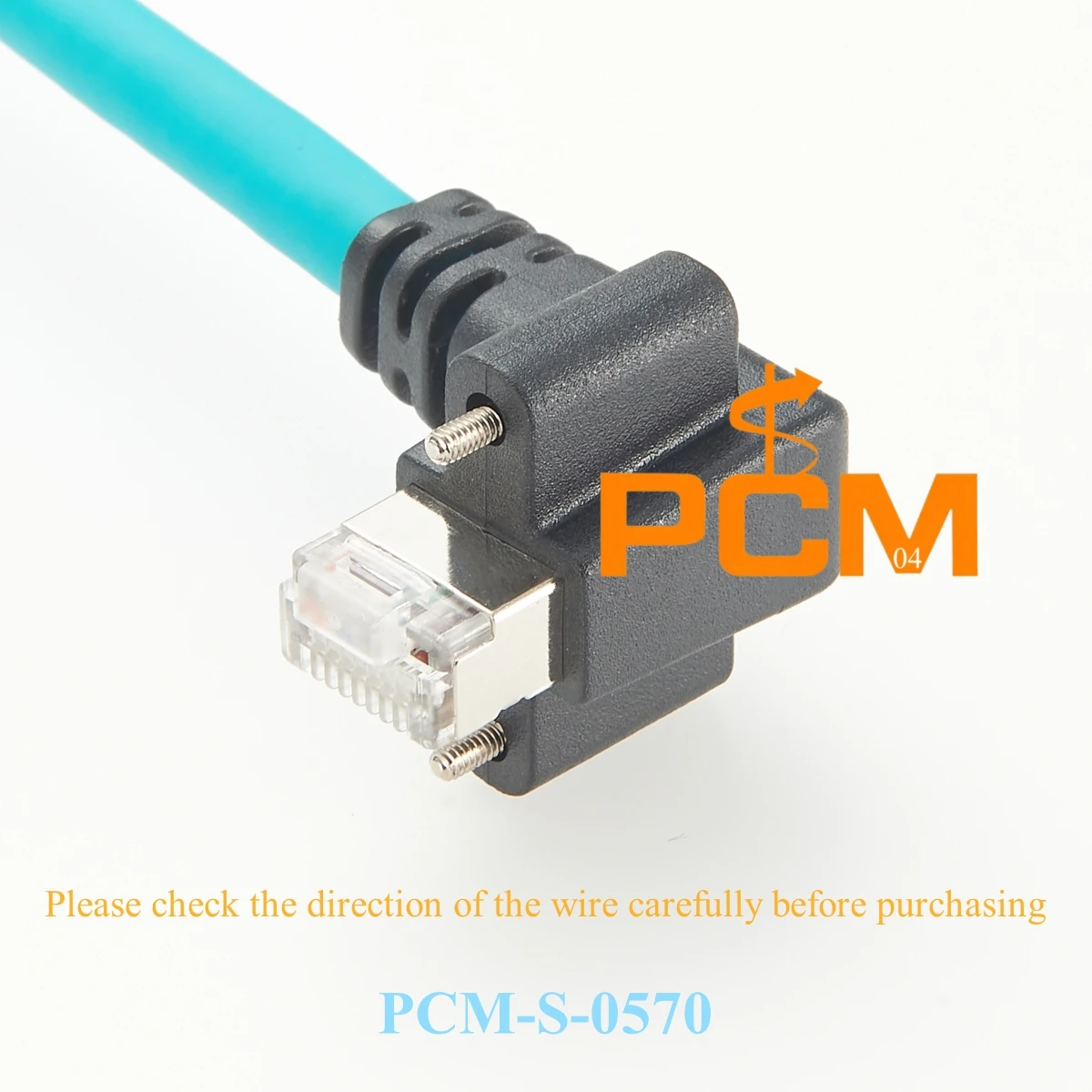 Cable Ethernet RJ45 GigE con bloqueo de tornillo RJ45 Cable macho Cat6A de ángulo recto de 10 Gigabit Ethercon con tornillo vertical para bloqueo