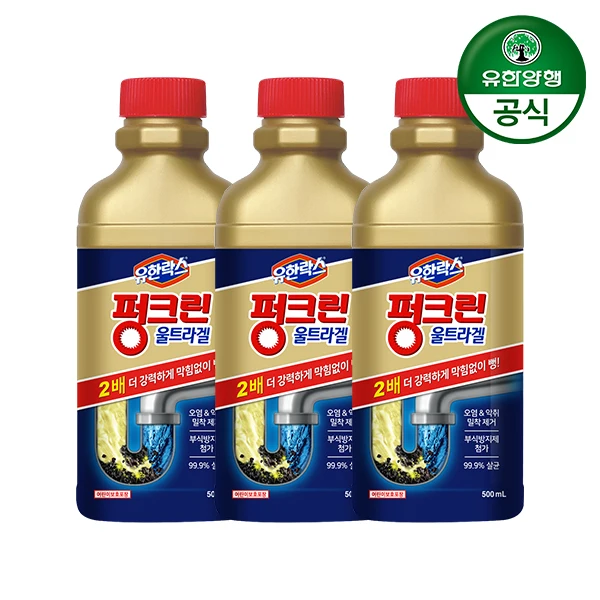 [Yuhan] Yuhanrox PUCLIN ultra-gel drain dissolver 500ml X 3ea (510435)