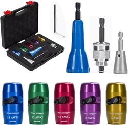 Drill Wire Stripper Set Wire Strippers For Drill Cable Peeler Electricians Tool With Twisted For AWG 14-12-10-8-6 Standard Wires