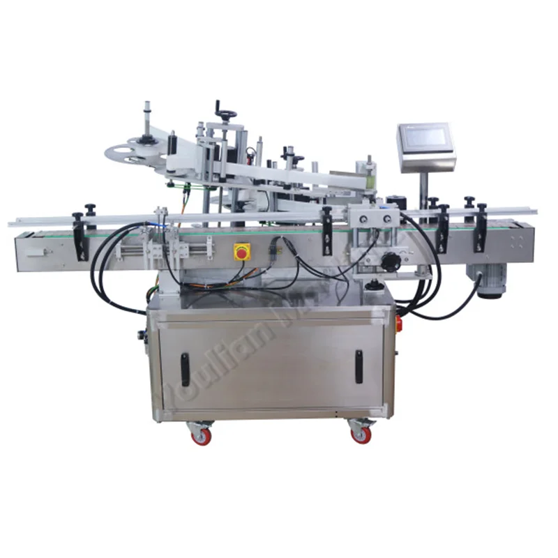 MT-550 Beer Bottle Neck and Body Labeling Machine Three Sides Label Applicator Professional Packaging Machinery Manufacturer