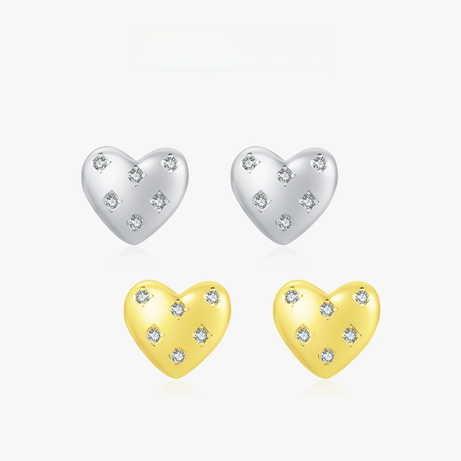 MODIAN 925 Sterling Silver świecące serca kolczyki sztyfty romantyczne ślubne kolczyki dla kobiet biżuteria prezent na walentynki — zdjęcie 2