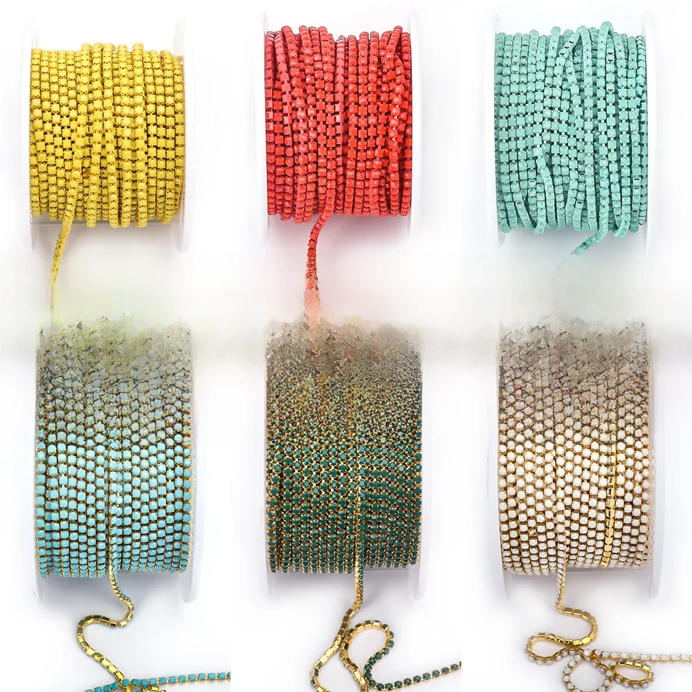 VC SS6 porcelaine opale or verre strass tasse chaîne paillettes cristal strass garniture pour bricolage robe de mariée décoration