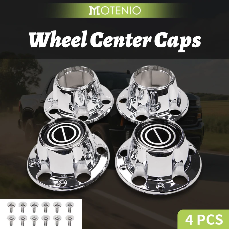 

4PCS Wheel Hub Center Caps Compatible with 1980-1996 Ford F150 Bronco Van Set of 4 Chrome Replacement Center Caps Hubs