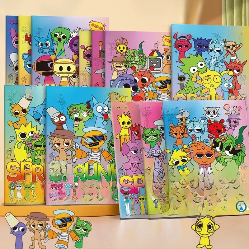 12 sztuk Sprunki kolorowanki Anime gra Tracing figurki dzieci kolorowanki rysunki artykuły papiernicze książki kreatywne figurki w sztyfcie prezent — zdjęcie produktu 7