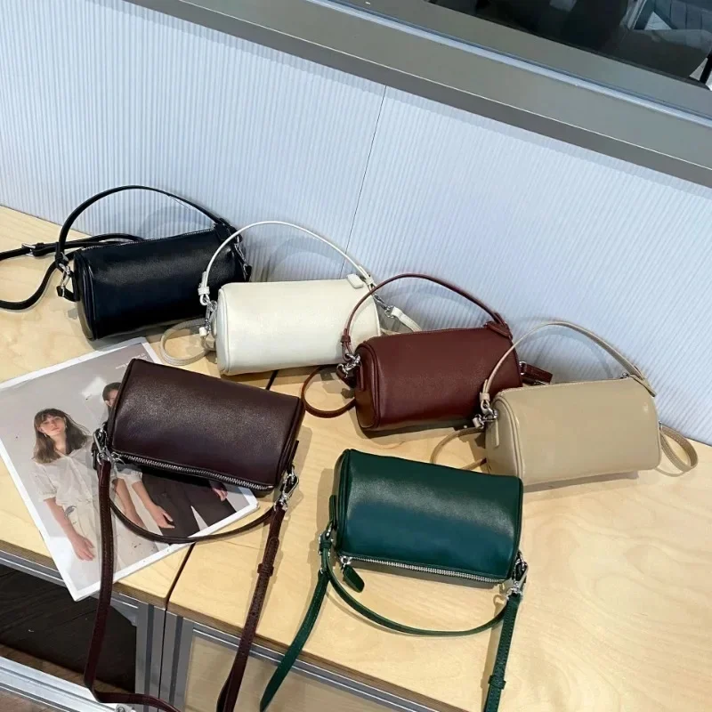 Damska torebka na mała na ramię z prawdziwej skóry dla kobiet Crossbody modna prosty i praktyczny miękka skórzana torba na telefon — zdjęcie 2