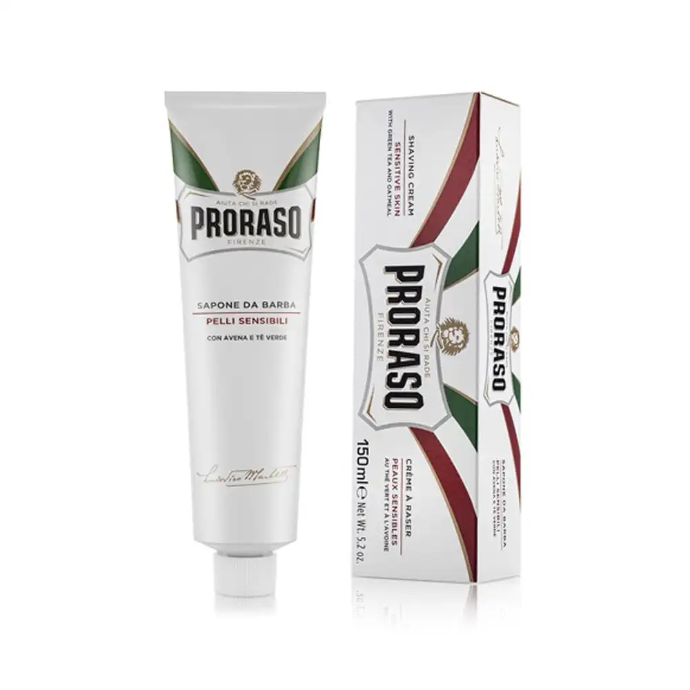 PRORASO Jabón para Afeitar en Tubo Te Verde y Avena 150 ml