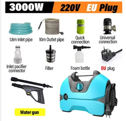 3000W Elektrische Hogedrukreiniger Draagbare Wassen Auto Pistool Veelzijdige Wasmachine Voor Tuinvloeren Thuis & Auto Wasmachine pistool