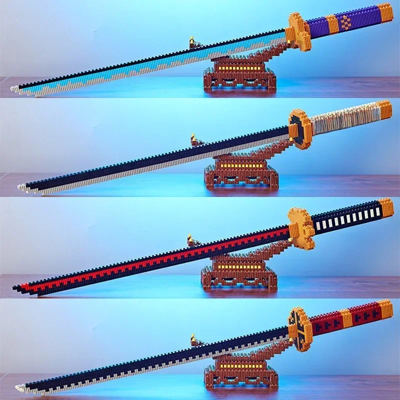 Blocos de Construção Samurai Sword para Crianças e Adultos, Lâmina Ninja, Katana, Anime Japonês,
