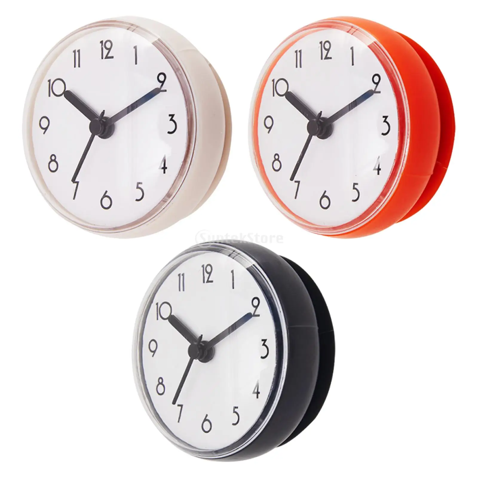 Bathroom Shower Clock with Suction Cup Waterproof for Pool Supplies Mirror Refrigerator Decorative Digital Wall Clock