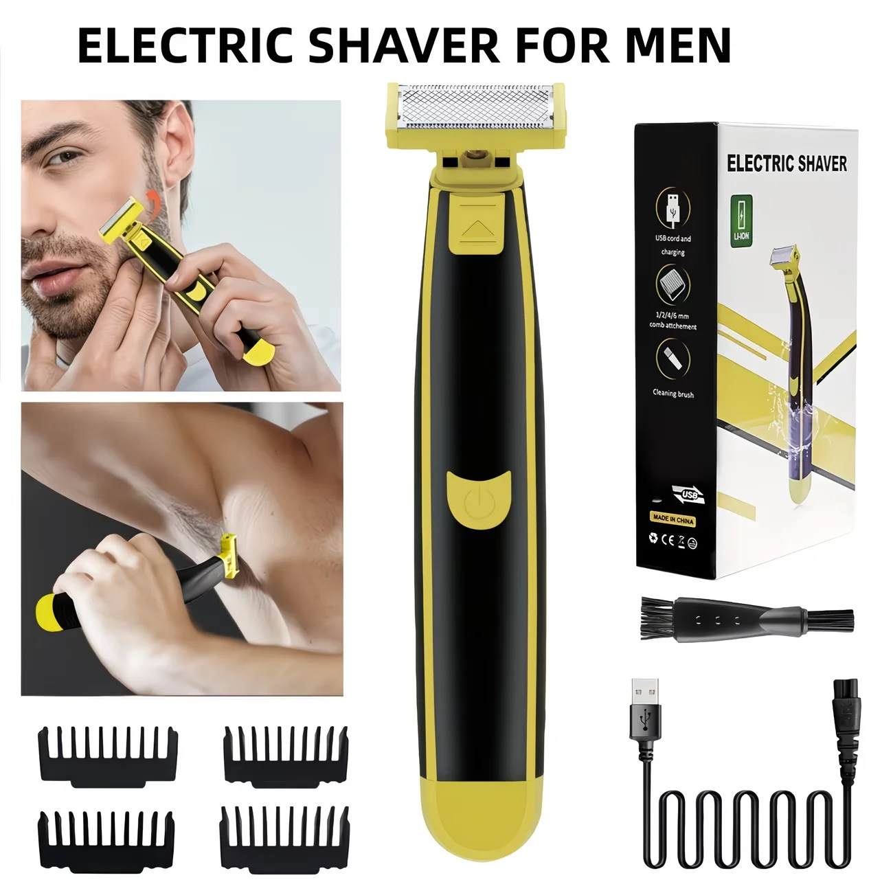 

Portable USB- Full Body Shaver, 3008 Shavers for Men & Women - Electric Trimmer with T-Shaped Blade for Body Hair Removal
