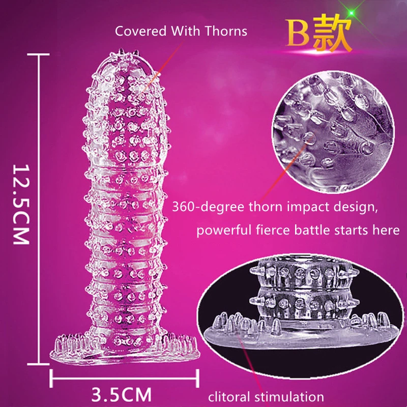 Penis Sleeve Reusable Condoms Adult Sex Toys for Men Delay Ejaculation G Spot Stimulation Safer Contraception Cock Ring Extender