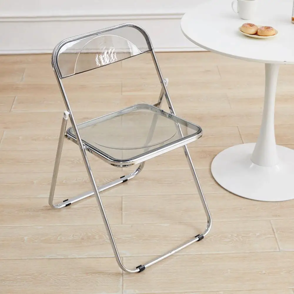 Nordic Style Transparent Folding chair Acrylic Plastic chair Portable Folding chair