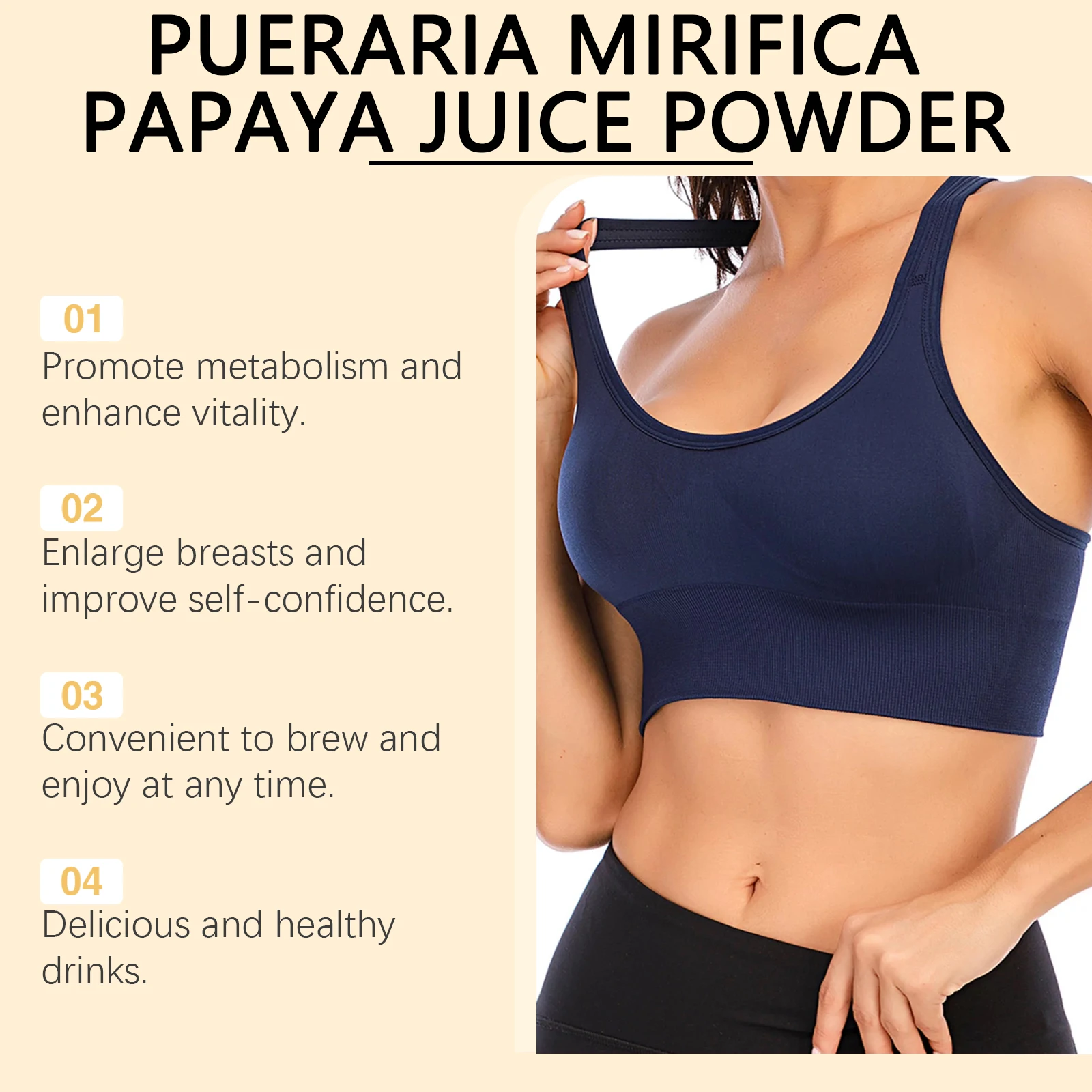 Googeer 10 шт. Pueraria Mirifica Papaya Juice Powder для увеличения груди, против провисания, для коррекции фигуры тела, красивая пудра для груди