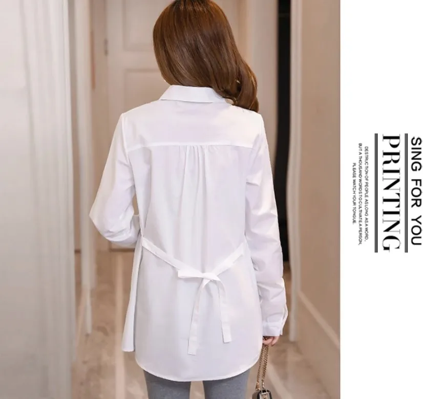 Maternity Clothes Long Sleeve Blouse Shirt Spring Autumn Pregnant Women Office Blouses Pullover Tops Premama Pregnancy Clothing