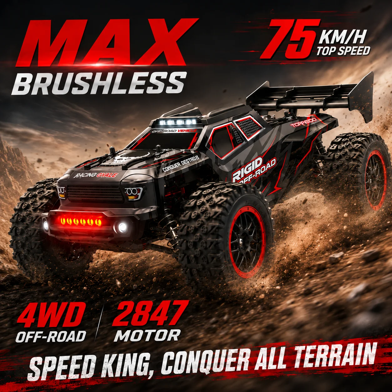 Sg316 RC Auto 4X4 Offroad 75Km/H Bürstenloser Motor 35Km/H Bürstenmotor mit Metall-Antriebswelle 2,4G Hochgeschwindigkeits-Fernsteuerungsauto
