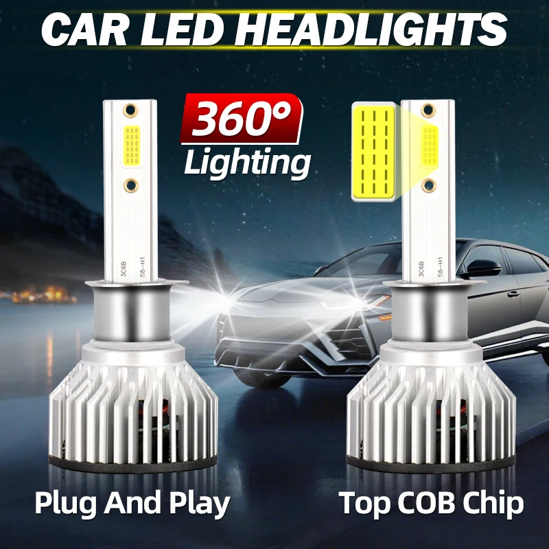 

H7 H1 Светодиодные лампы для фар H4 H11 9004 Hi-Lo Beam H13 HB3 9005 HB4 9006 9007 Светодиодные противотуманные фары 300 Вт 30000LM 12 В Plug And Play