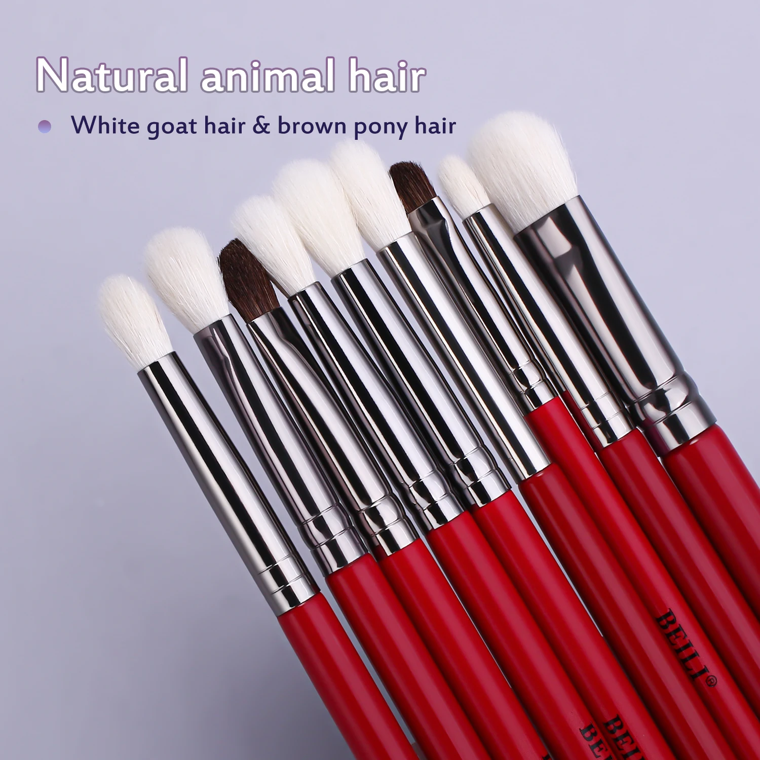 BEILI 15/17pcs Professional Makeup Brushes Set Natural Hair Eye Shadow Blending Eyebrow Pony Goat  Bristles Makeup Brushes Sets