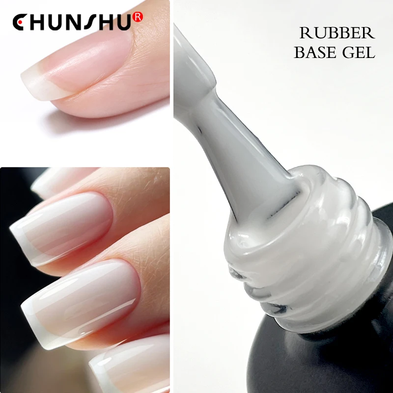 

CHUNSHU Milky Jelly White Rubber Base Gel Semi Permanent Self-leveling Gel Varnish 10ml Color Base Coat Soak Off UV LED Nail Art