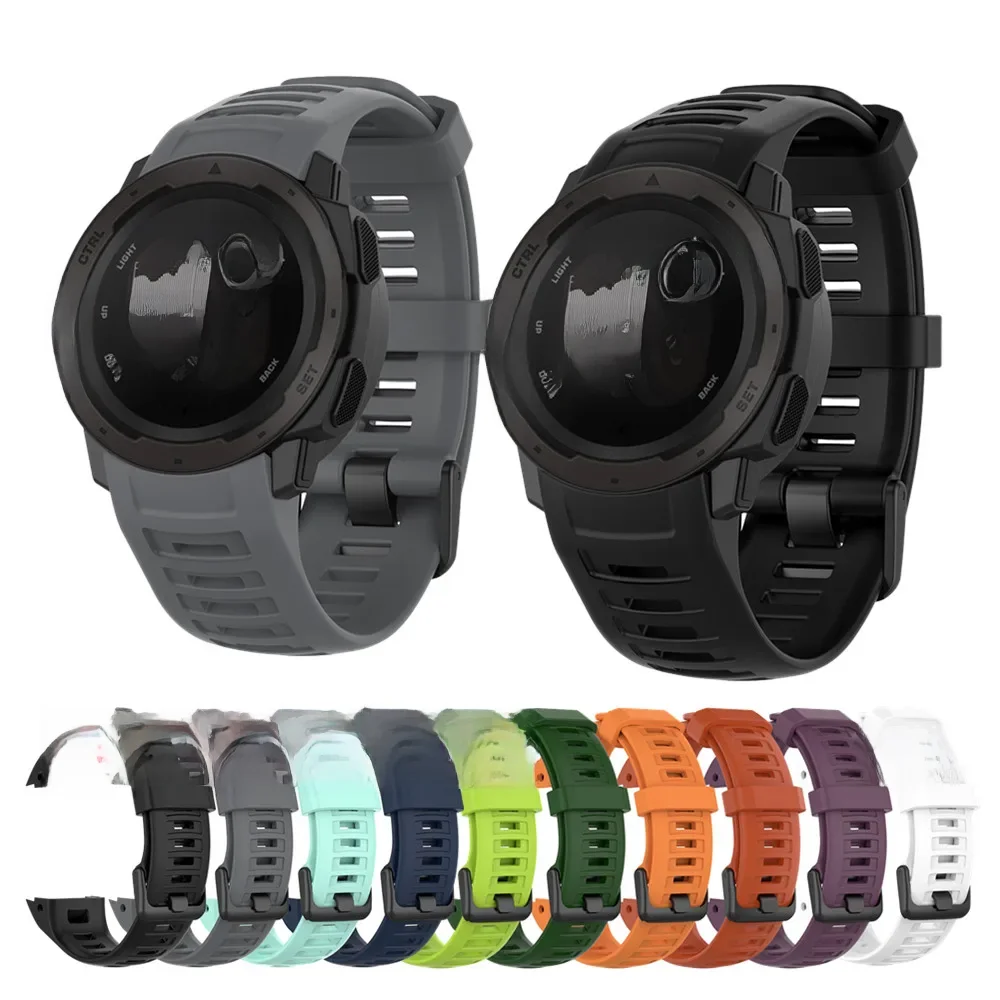 Silikonowa opaska na nadgarstek do inteligentnego zegarka Garmin Instinct/2 Wymienna bransoletka do inteligentnych akcesoriów sportowych Garmin Instinct — zdjęcie 2