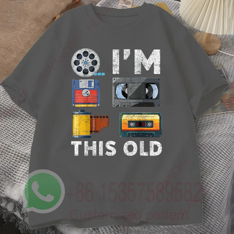I'm This Old Vintage Media Classic Technology T-Shirt Men's Summer Tracksuit O-Neck Pullovers Short Sleeve Top Casual Streetwear