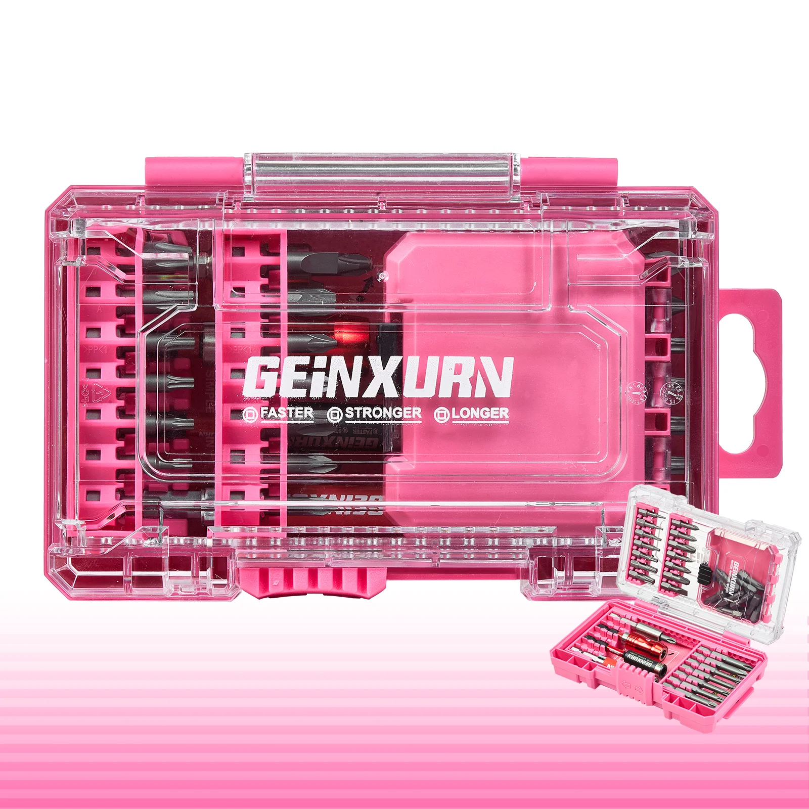 

Набор бит Geinxurn FIXEDGE 42 шт.: 25 мм, удлинители 50 мм и 65 мм, биты PH / PZ / Torx / SL, быстросменный держатель