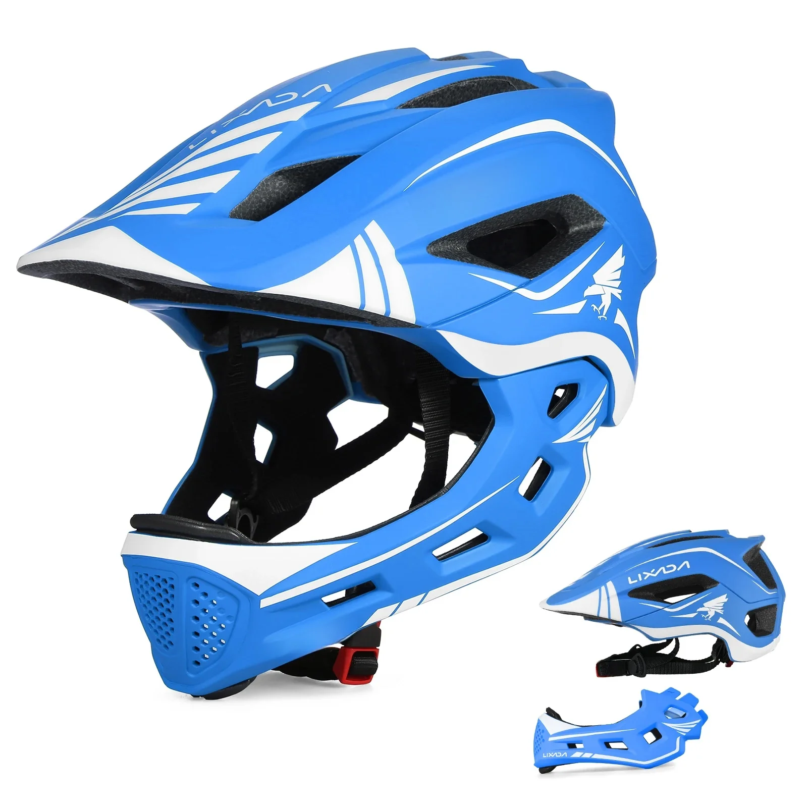 AliExpress NONE Lixada Kids 2-in-1 Detachable Full Face Helmet Children Sports Safety Bike Helmet Protective Gear Kids Helmet Cycling Helmet