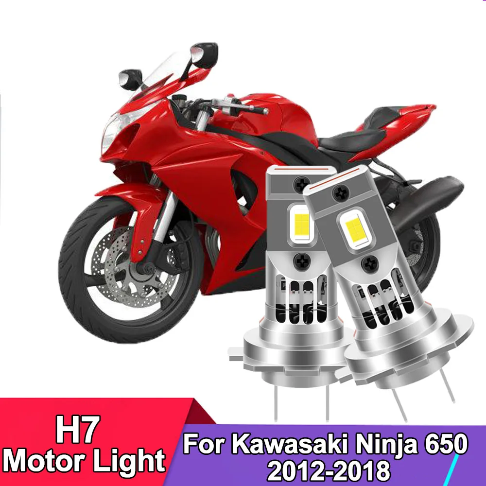 

H7 Motorcycle 120W White 20000lm LED Headlight Bulbs 6000k Canbus For Kawasaki Ninja 650 2012-2018 Motor Light