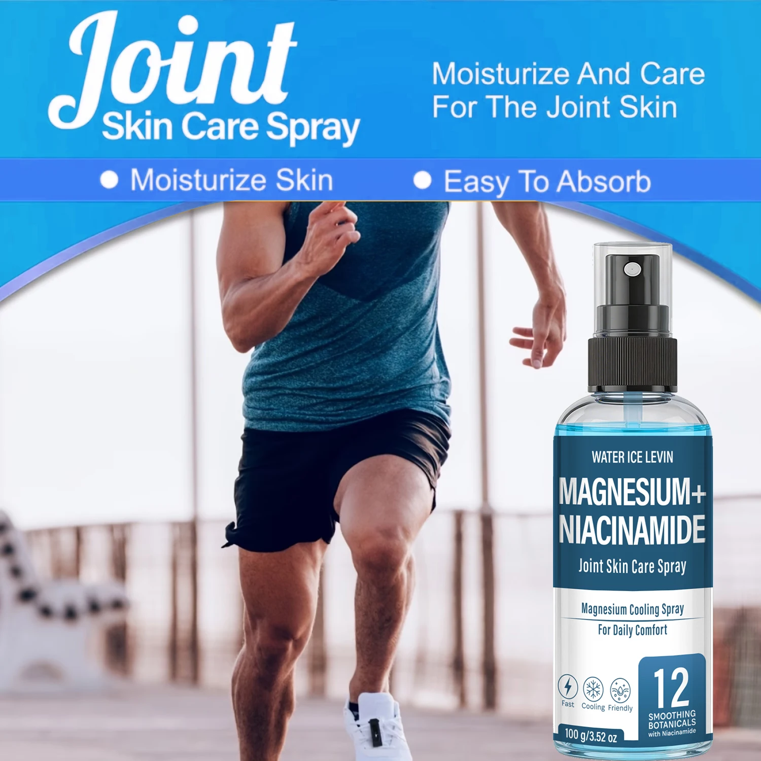 Magnesium Cooling Joint Spray - Niacinamide & Bee Venom Infused, Fast Relief & Daily Comfort